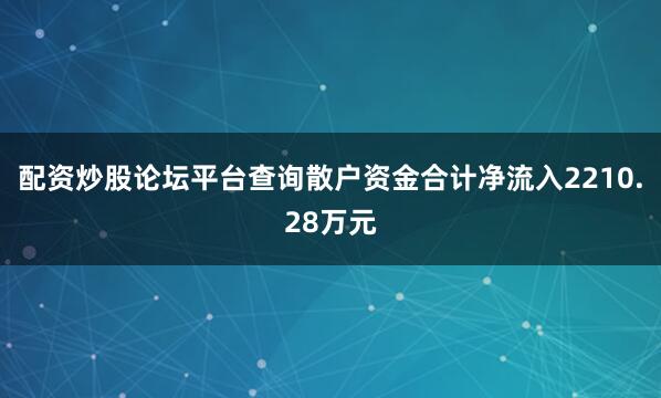 配资炒股论坛平台查询散户资金合计净流入2210.28万元